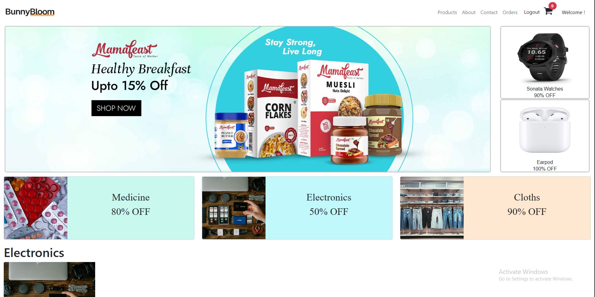 Ecommerce Shopping Website Project by BunnyBloom